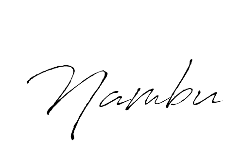 Design your own signature with our free online signature maker. With this signature software, you can create a handwritten (Antro_Vectra) signature for name Nambu. Nambu signature style 6 images and pictures png