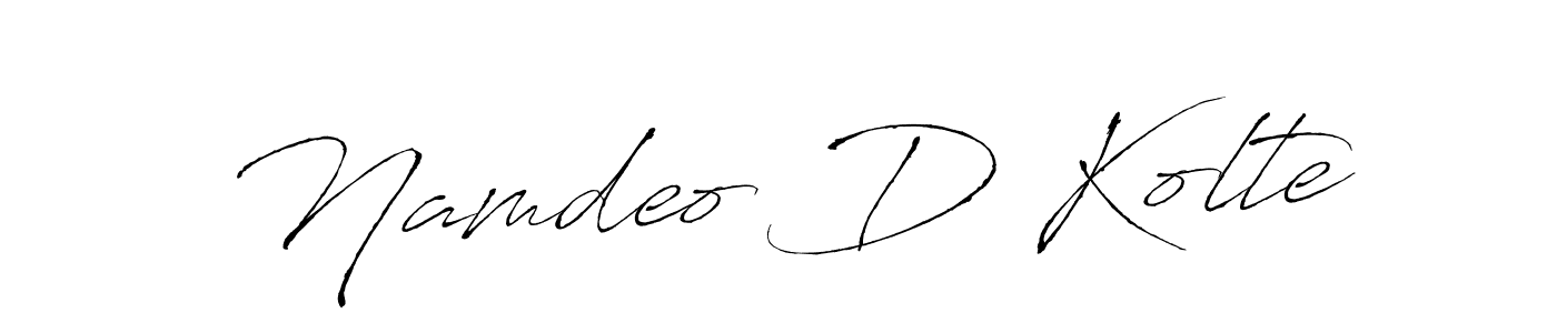 Also we have Namdeo D Kolte name is the best signature style. Create professional handwritten signature collection using Antro_Vectra autograph style. Namdeo D Kolte signature style 6 images and pictures png