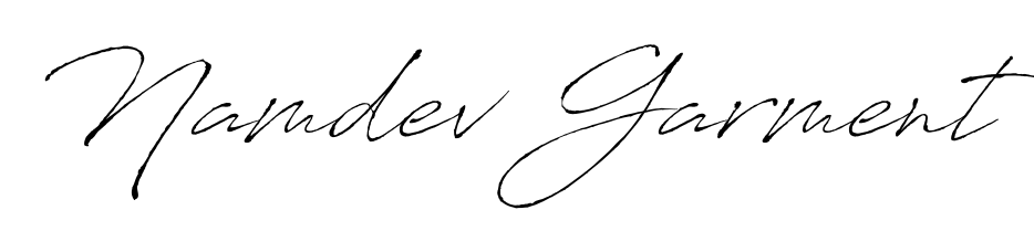 Create your official email sign-off with Namdev Garment name in Antro_Vectra style. Crisp, clean, and perfectly legible across all screens. Namdev Garment signature style 6 images and pictures png