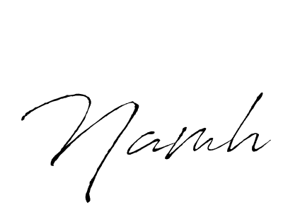 Namh stylish signature style. Best Handwritten Sign (Antro_Vectra) for my name. Handwritten Signature Collection Ideas for my name Namh. Namh signature style 6 images and pictures png