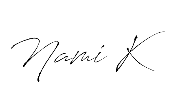 Design your own signature with our free online signature maker. With this signature software, you can create a handwritten (Antro_Vectra) signature for name Nami K. Nami K signature style 6 images and pictures png