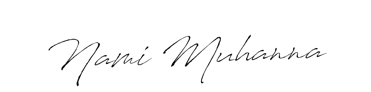 Create a beautiful signature design for name Nami Muhanna. With this signature (Antro_Vectra) fonts, you can make a handwritten signature for free. Nami Muhanna signature style 6 images and pictures png