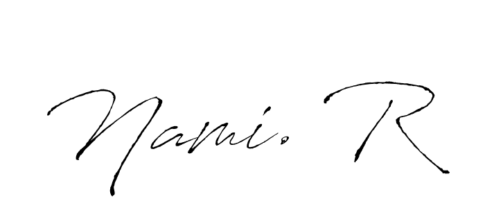 Similarly Antro_Vectra is the best handwritten signature design. Signature creator online .You can use it as an online autograph creator for name Nami. R. Nami. R signature style 6 images and pictures png