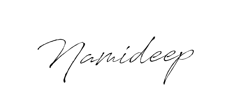 Design your own signature with our free online signature maker. With this signature software, you can create a handwritten (Antro_Vectra) signature for name Namideep. Namideep signature style 6 images and pictures png