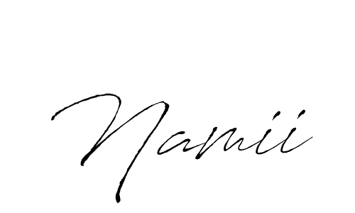 Make a beautiful signature design for name Namii. With this signature (Antro_Vectra) style, you can create a handwritten signature for free. Namii signature style 6 images and pictures png