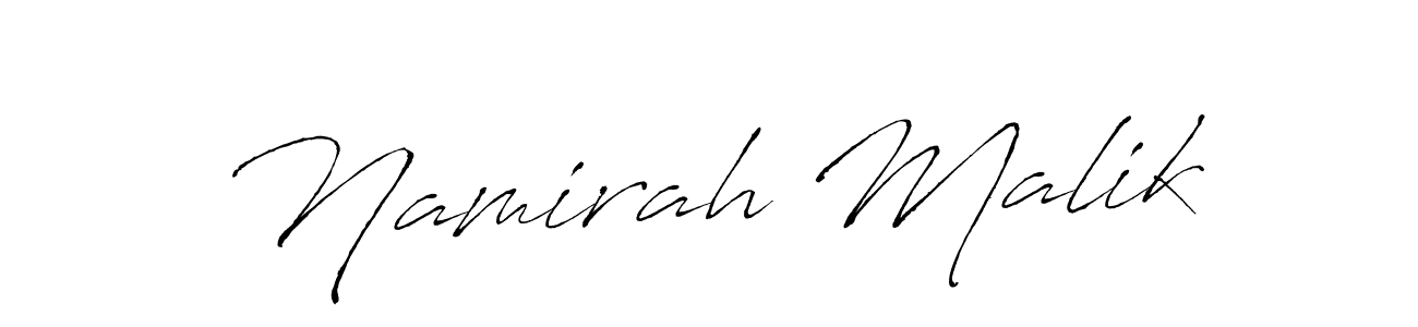 Design your own signature with our free online signature maker. With this signature software, you can create a handwritten (Antro_Vectra) signature for name Namirah Malik. Namirah Malik signature style 6 images and pictures png