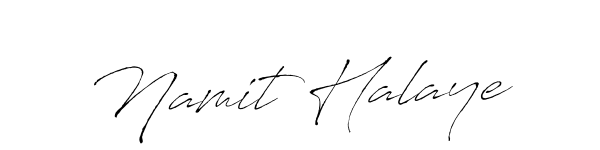 Create a beautiful signature design for name Namit Halaye. With this signature (Antro_Vectra) fonts, you can make a handwritten signature for free. Namit Halaye signature style 6 images and pictures png