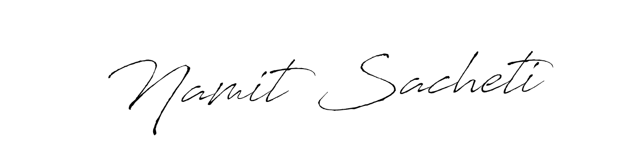 Create a beautiful signature design for name Namit Sacheti. With this signature (Antro_Vectra) fonts, you can make a handwritten signature for free. Namit Sacheti signature style 6 images and pictures png
