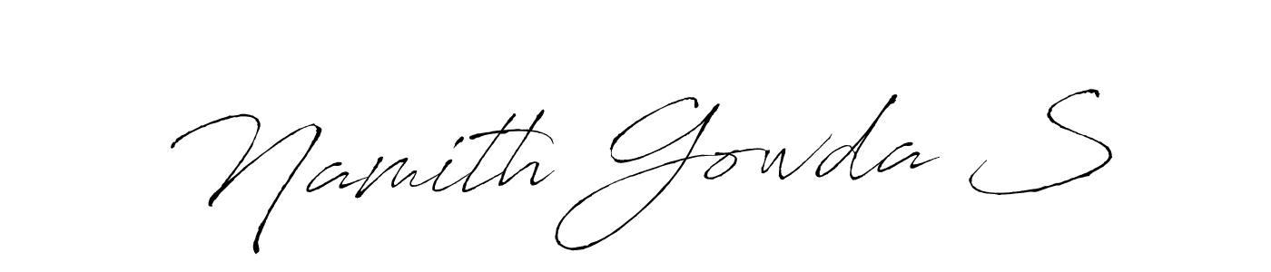 This is the best signature style for the Namith Gowda S name. Also you like these signature font (Antro_Vectra). Mix name signature. Namith Gowda S signature style 6 images and pictures png