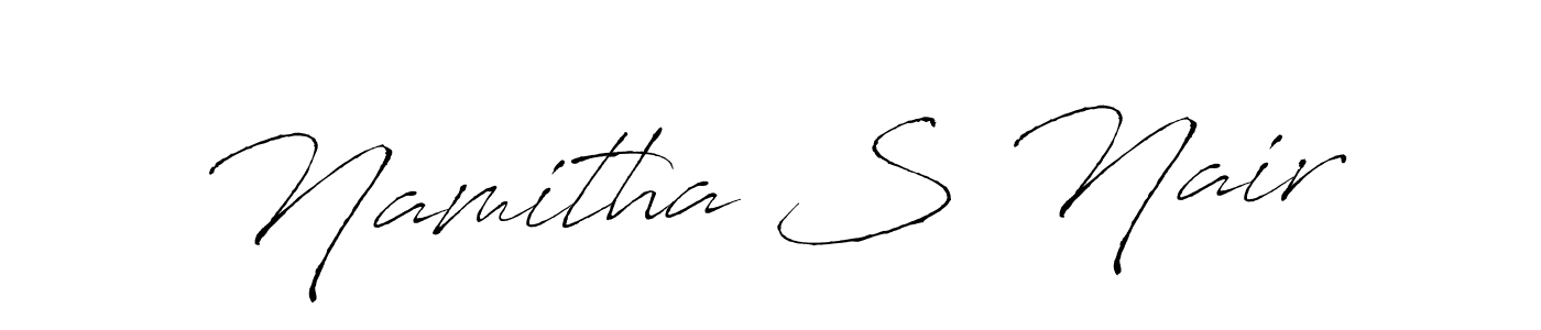 Create a beautiful signature design for name Namitha S Nair. With this signature (Antro_Vectra) fonts, you can make a handwritten signature for free. Namitha S Nair signature style 6 images and pictures png