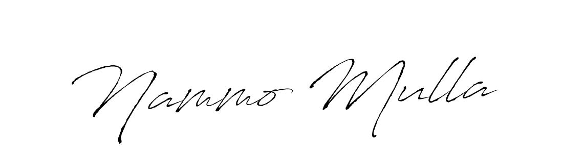 Make a beautiful signature design for name Nammo Mulla. With this signature (Antro_Vectra) style, you can create a handwritten signature for free. Nammo Mulla signature style 6 images and pictures png