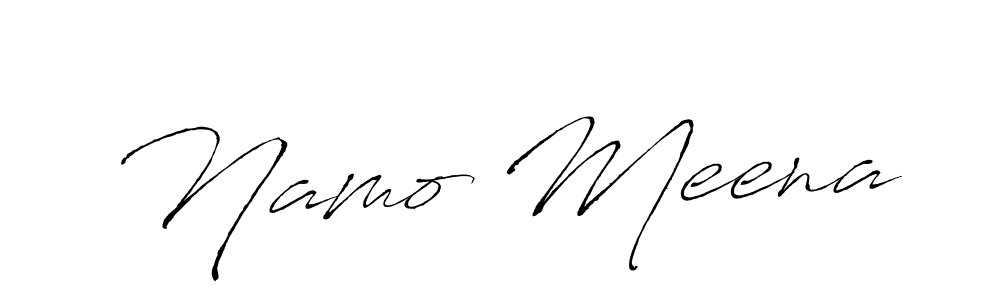 How to make Namo Meena signature? Antro_Vectra is a professional autograph style. Create handwritten signature for Namo Meena name. Namo Meena signature style 6 images and pictures png