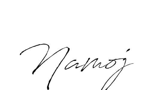 Use a signature maker to create a handwritten signature online. With this signature software, you can design (Antro_Vectra) your own signature for name Namoj. Namoj signature style 6 images and pictures png