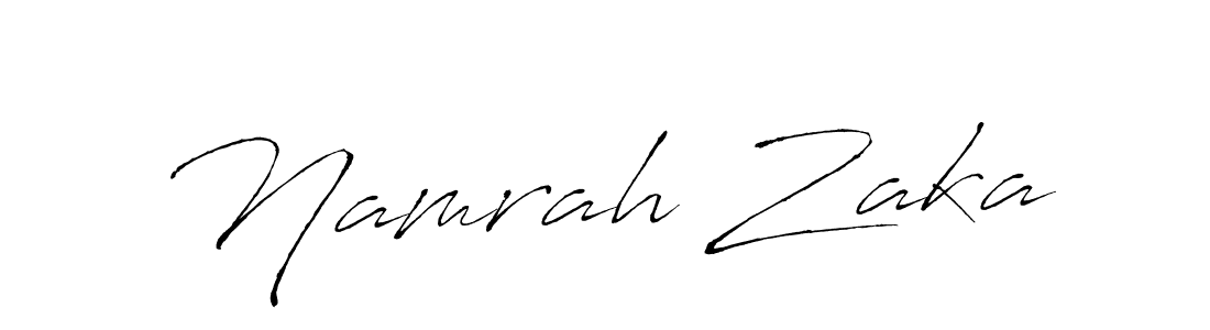 Create a beautiful signature design for name Namrah Zaka. With this signature (Antro_Vectra) fonts, you can make a handwritten signature for free. Namrah Zaka signature style 6 images and pictures png