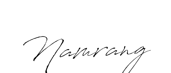 Design your own signature with our free online signature maker. With this signature software, you can create a handwritten (Antro_Vectra) signature for name Namrang. Namrang signature style 6 images and pictures png
