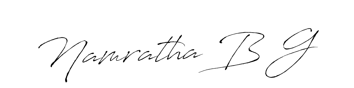 How to make Namratha B G name signature. Use Antro_Vectra style for creating short signs online. This is the latest handwritten sign. Namratha B G signature style 6 images and pictures png
