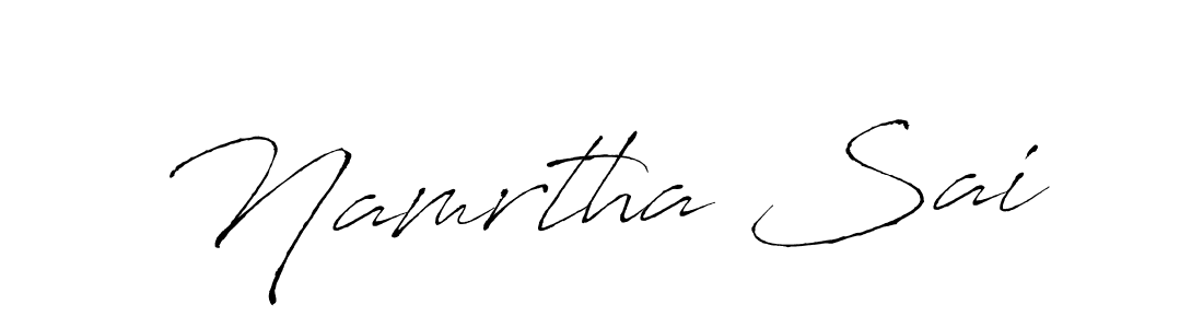 The best way (Antro_Vectra) to make a short signature is to pick only two or three words in your name. The name Namrtha Sai include a total of six letters. For converting this name. Namrtha Sai signature style 6 images and pictures png
