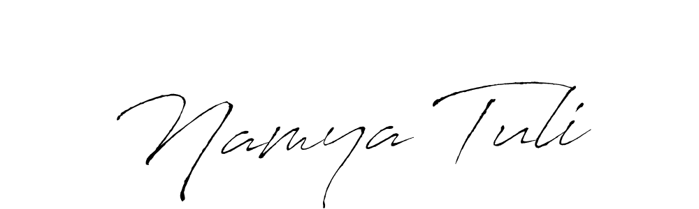 The best way (Antro_Vectra) to make a short signature is to pick only two or three words in your name. The name Namya Tuli include a total of six letters. For converting this name. Namya Tuli signature style 6 images and pictures png