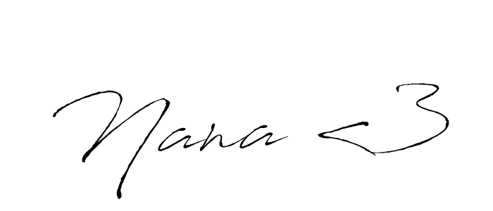 Similarly Antro_Vectra is the best handwritten signature design. Signature creator online .You can use it as an online autograph creator for name Nana <3. Nana <3 signature style 6 images and pictures png