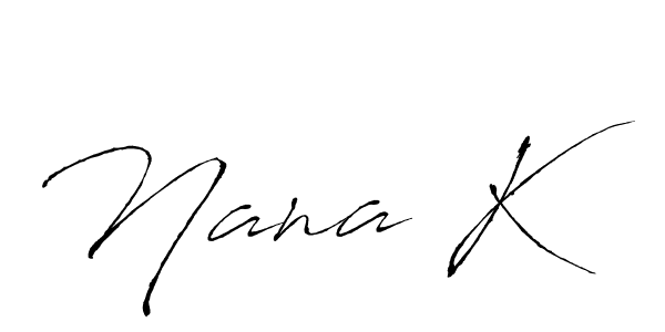 Also You can easily find your signature by using the search form. We will create Nana K name handwritten signature images for you free of cost using Antro_Vectra sign style. Nana K signature style 6 images and pictures png