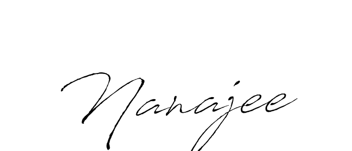 Use a signature maker to create a handwritten signature online. With this signature software, you can design (Antro_Vectra) your own signature for name Nanajee. Nanajee signature style 6 images and pictures png