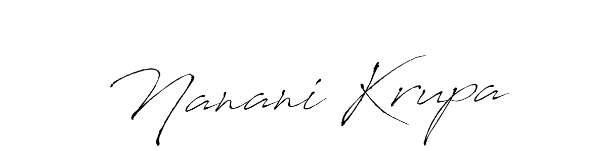 How to make Nanani Krupa name signature. Use Antro_Vectra style for creating short signs online. This is the latest handwritten sign. Nanani Krupa signature style 6 images and pictures png