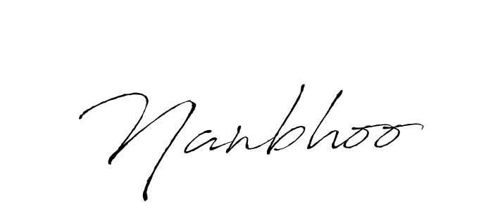 It looks lik you need a new signature style for name Nanbhoo. Design unique handwritten (Antro_Vectra) signature with our free signature maker in just a few clicks. Nanbhoo signature style 6 images and pictures png