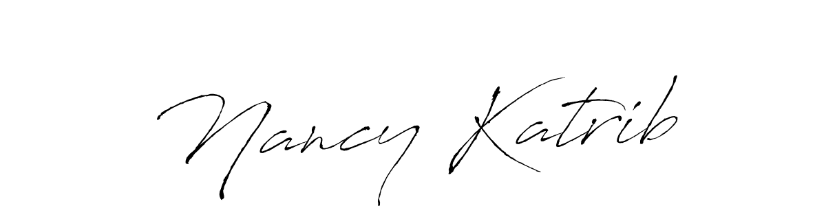 How to make Nancy Katrib name signature. Use Antro_Vectra style for creating short signs online. This is the latest handwritten sign. Nancy Katrib signature style 6 images and pictures png