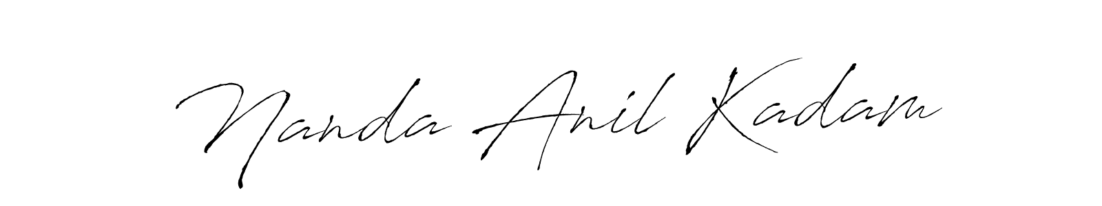 How to make Nanda Anil Kadam name signature. Use Antro_Vectra style for creating short signs online. This is the latest handwritten sign. Nanda Anil Kadam signature style 6 images and pictures png