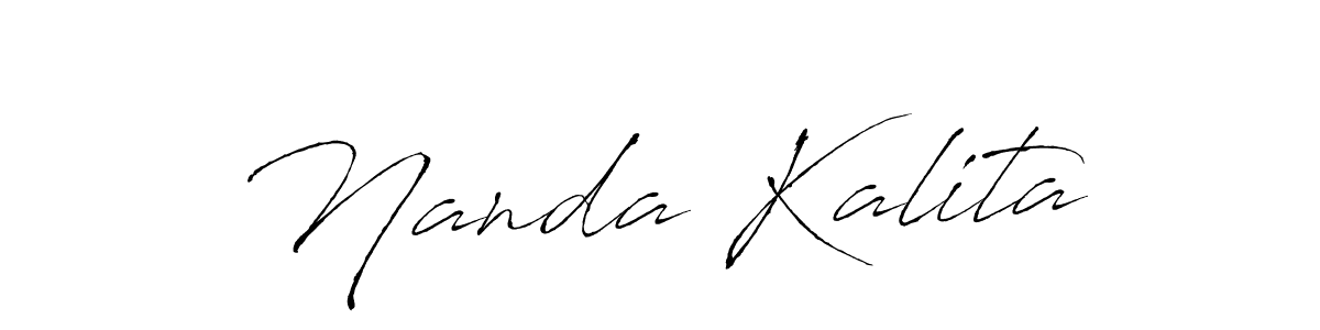 How to make Nanda Kalita name signature. Use Antro_Vectra style for creating short signs online. This is the latest handwritten sign. Nanda Kalita signature style 6 images and pictures png