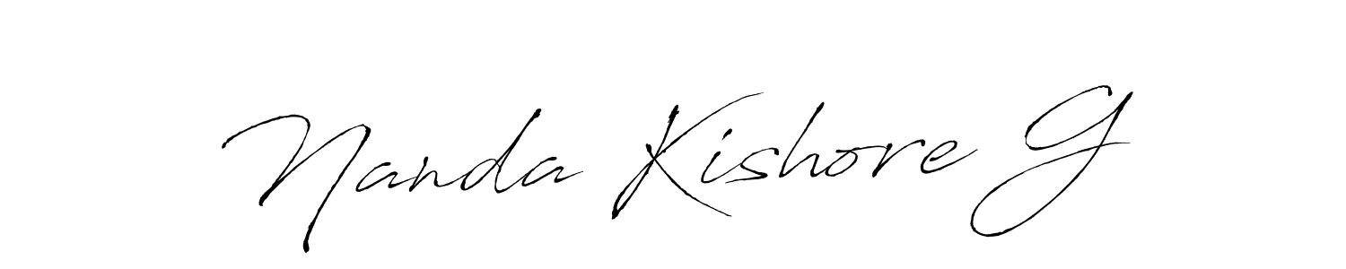 The best way (Antro_Vectra) to make a short signature is to pick only two or three words in your name. The name Nanda Kishore G include a total of six letters. For converting this name. Nanda Kishore G signature style 6 images and pictures png