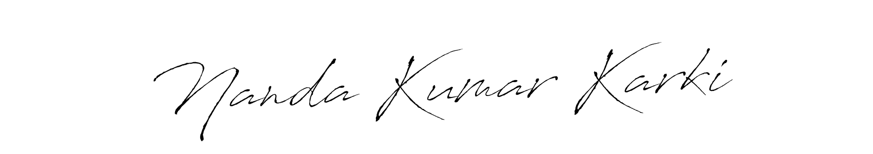 How to make Nanda Kumar Karki signature? Antro_Vectra is a professional autograph style. Create handwritten signature for Nanda Kumar Karki name. Nanda Kumar Karki signature style 6 images and pictures png