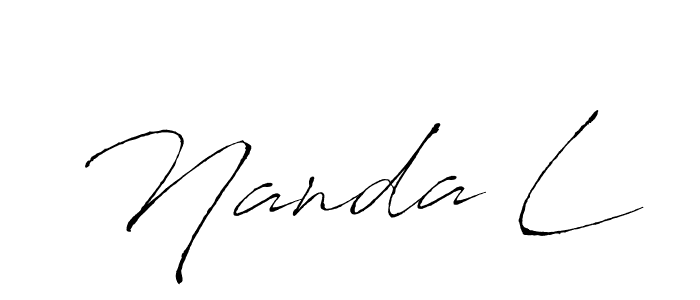 This is the best signature style for the Nanda L name. Also you like these signature font (Antro_Vectra). Mix name signature. Nanda L signature style 6 images and pictures png