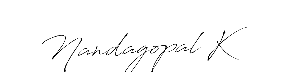 if you are searching for the best signature style for your name Nandagopal K. so please give up your signature search. here we have designed multiple signature styles  using Antro_Vectra. Nandagopal K signature style 6 images and pictures png