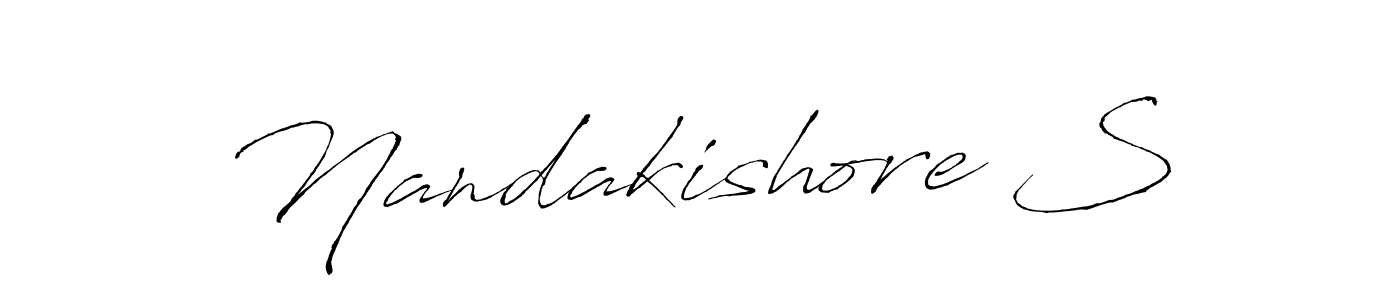 This is the best signature style for the Nandakishore S name. Also you like these signature font (Antro_Vectra). Mix name signature. Nandakishore S signature style 6 images and pictures png