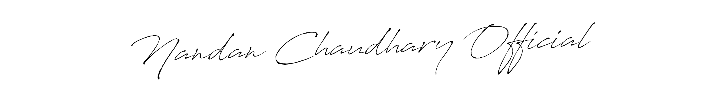 Create a beautiful signature design for name Nandan Chaudhary Official. With this signature (Antro_Vectra) fonts, you can make a handwritten signature for free. Nandan Chaudhary Official signature style 6 images and pictures png