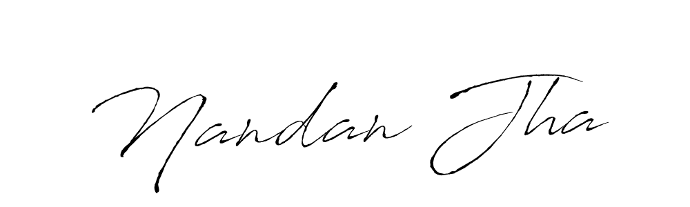 Nandan Jha stylish signature style. Best Handwritten Sign (Antro_Vectra) for my name. Handwritten Signature Collection Ideas for my name Nandan Jha. Nandan Jha signature style 6 images and pictures png