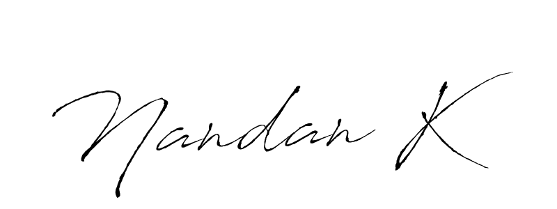 This is the best signature style for the Nandan K name. Also you like these signature font (Antro_Vectra). Mix name signature. Nandan K signature style 6 images and pictures png