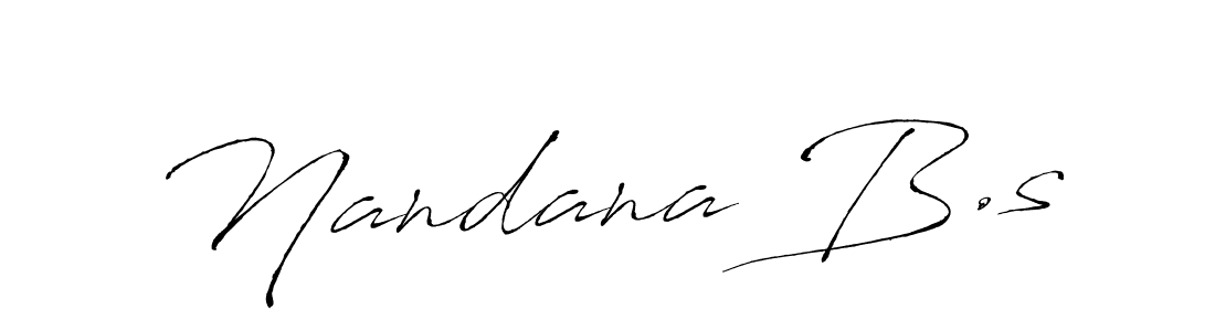 How to make Nandana B.s name signature. Use Antro_Vectra style for creating short signs online. This is the latest handwritten sign. Nandana B.s signature style 6 images and pictures png