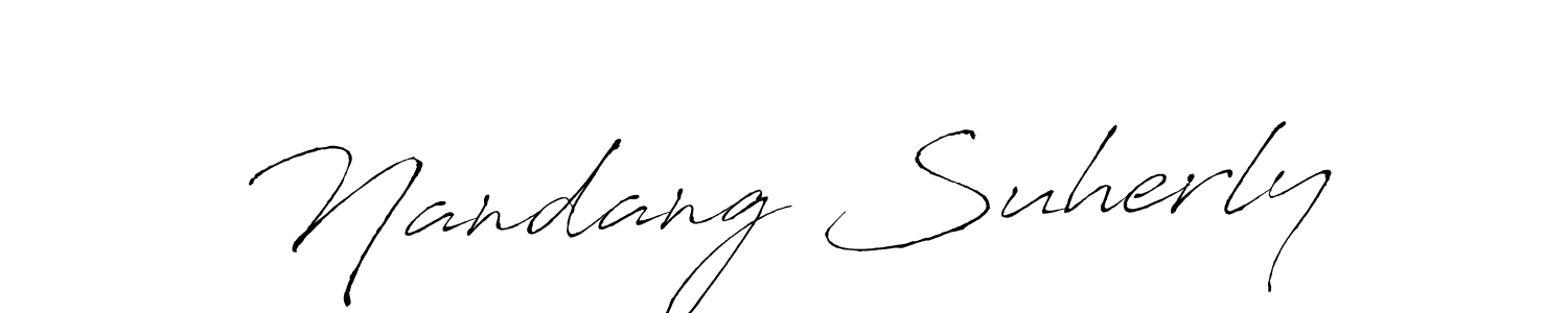 Make a beautiful signature design for name Nandang Suherly. With this signature (Antro_Vectra) style, you can create a handwritten signature for free. Nandang Suherly signature style 6 images and pictures png