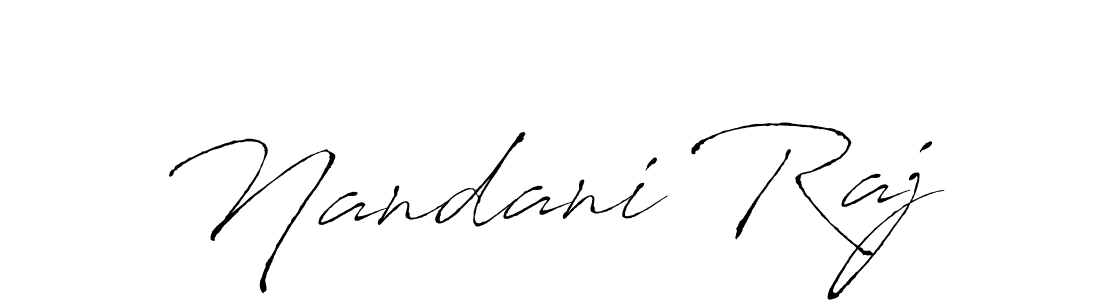 Make a beautiful signature design for name Nandani Raj. With this signature (Antro_Vectra) style, you can create a handwritten signature for free. Nandani Raj signature style 6 images and pictures png