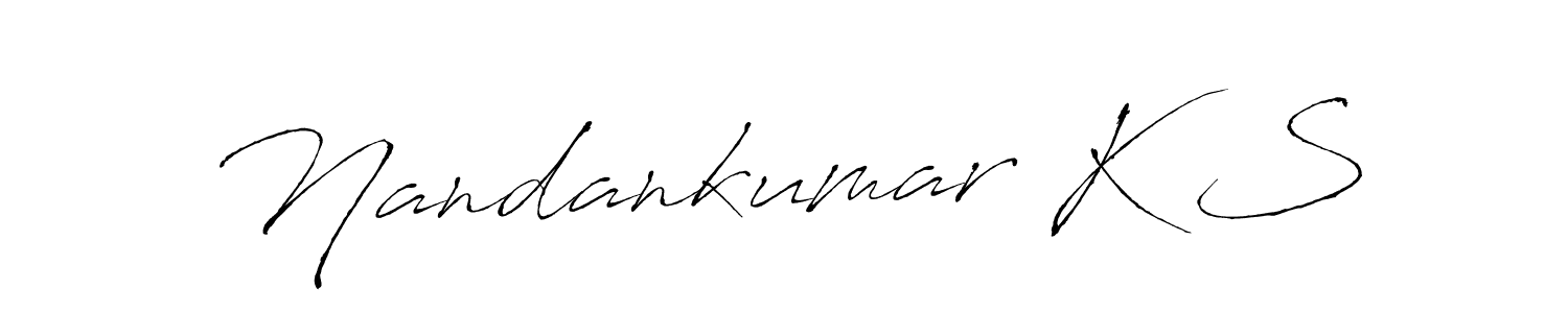 Use a signature maker to create a handwritten signature online. With this signature software, you can design (Antro_Vectra) your own signature for name Nandankumar K S. Nandankumar K S signature style 6 images and pictures png