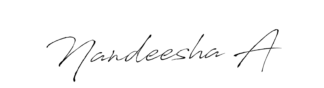 Also You can easily find your signature by using the search form. We will create Nandeesha A name handwritten signature images for you free of cost using Antro_Vectra sign style. Nandeesha A signature style 6 images and pictures png