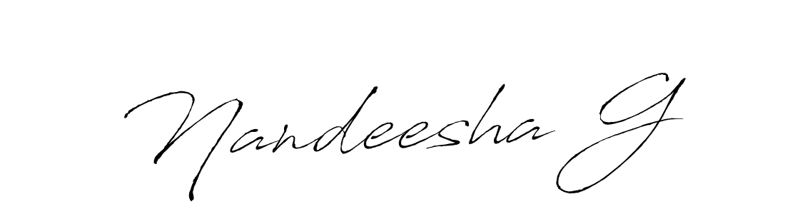 How to make Nandeesha G name signature. Use Antro_Vectra style for creating short signs online. This is the latest handwritten sign. Nandeesha G signature style 6 images and pictures png