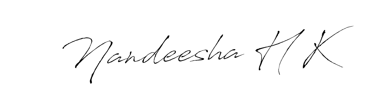 Use a signature maker to create a handwritten signature online. With this signature software, you can design (Antro_Vectra) your own signature for name Nandeesha H K. Nandeesha H K signature style 6 images and pictures png
