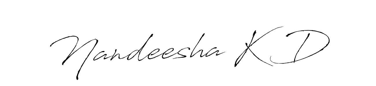 Create a beautiful signature design for name Nandeesha K D. With this signature (Antro_Vectra) fonts, you can make a handwritten signature for free. Nandeesha K D signature style 6 images and pictures png