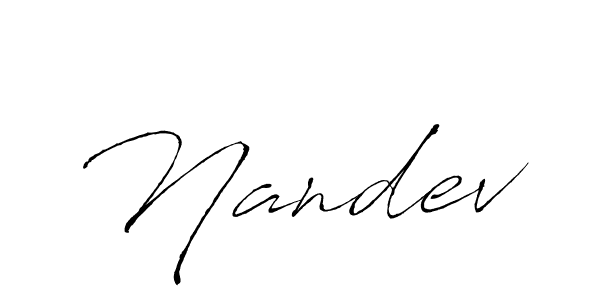 Similarly Antro_Vectra is the best handwritten signature design. Signature creator online .You can use it as an online autograph creator for name Nandev. Nandev signature style 6 images and pictures png