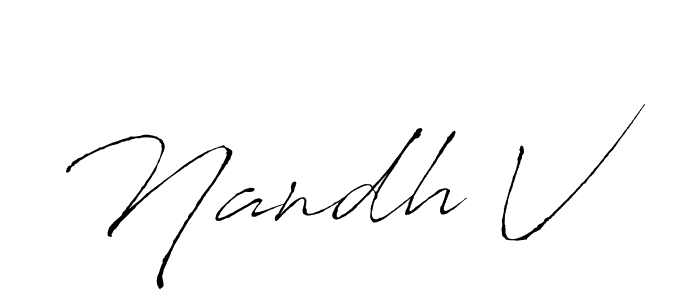 How to make Nandh V signature? Antro_Vectra is a professional autograph style. Create handwritten signature for Nandh V name. Nandh V signature style 6 images and pictures png