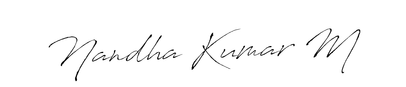 Make a beautiful signature design for name Nandha Kumar M. With this signature (Antro_Vectra) style, you can create a handwritten signature for free. Nandha Kumar M signature style 6 images and pictures png