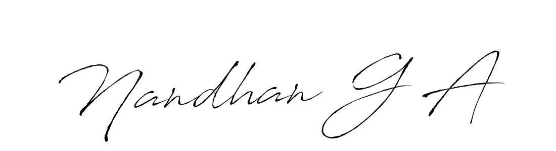 Design your own signature with our free online signature maker. With this signature software, you can create a handwritten (Antro_Vectra) signature for name Nandhan G A. Nandhan G A signature style 6 images and pictures png